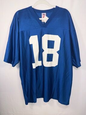NFL Manning Colts Blue Football Jersey with the Number 18 size XL